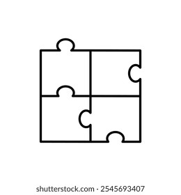 Icono de rompecabezas logotipo conjunto de signos Vector de contorno