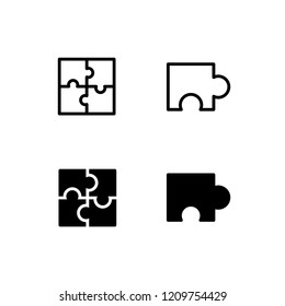 Puzzle Icon Logo Vector Symbol. Jigsaw Icon