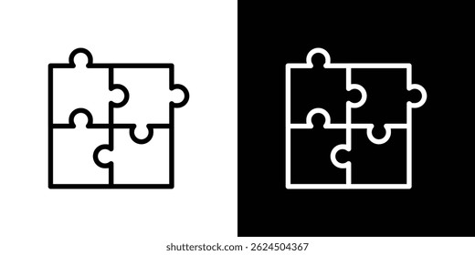 Ícone de quebra- cabeça. Vetor de tipo de logotipo definido