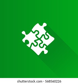 Puzzle icon in Metro user interface color style. Toy playing jigsaw match