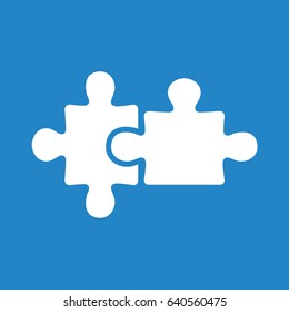Puzzle icon on blue background