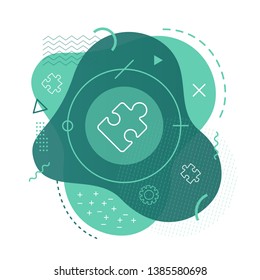 Puzzle icon on modern background 