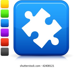 icono del rompecabezas en el botón de Internet cuadrado Se incluyen seis opciones de color.