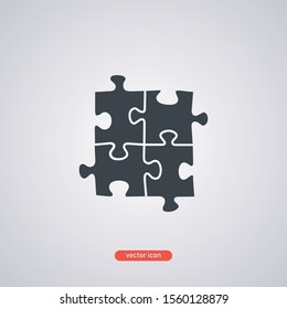 Puzzle icon on a white background. Vector illustration.
