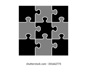 Puzzle icon on white background