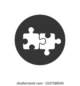 Puzzle icon on white. Vector illustration