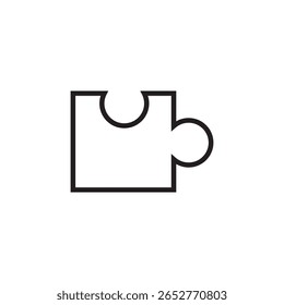 puzzle icon outline editable stroke eps 