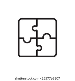 Puzzle icon Outline vector for web ui