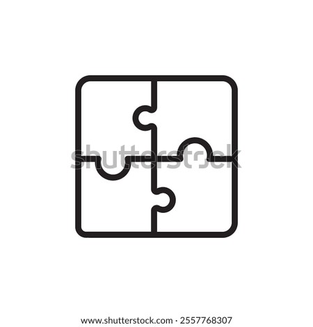 Puzzle icon Outline vector for web ui