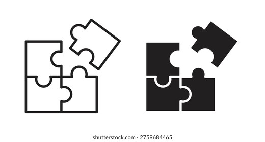 Puzzle icon pack flat vector in outline