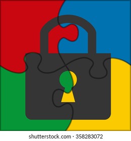 puzzle icon padlock