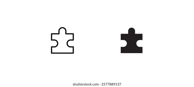 puzzle icon, part line and flat icons set, editable stroke isolated on white, linear vector outline illustration, symbol logo design style