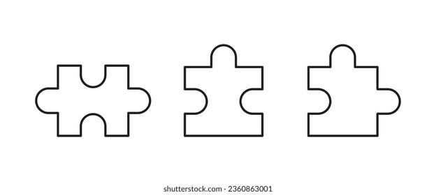 puzzle icon, part line icons set, editable stroke isolated on white, linear vector outline illustration, symbol logo design style