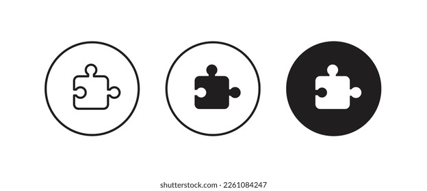 puzzle icon, part symbol logo illustration,editable stroke, flat design style isolated on white