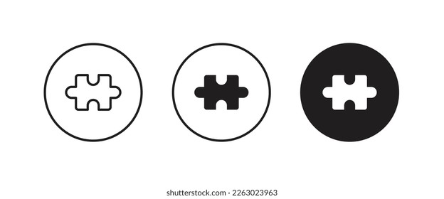 puzzle icon, part symbol logo illustration,editable stroke, flat design style isolated on white