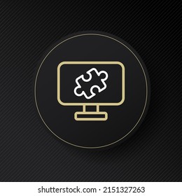 Puzzle icon. Partial investigation. Development of thinking. Collection in parts. Second half. Lost part. vector eps 10