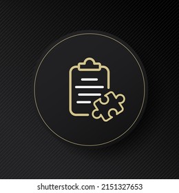 Puzzle icon. Partial investigation. Development of thinking. Collection in parts. Second half. Lost part. vector eps 10