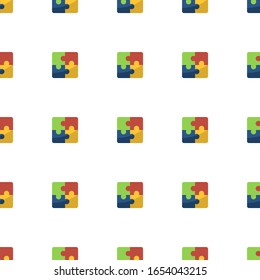 Puzzle icon pattern seamless isolated on white background. Editable flat Puzzle icon. Puzzle icon pattern for web and mobile.