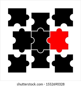 Puzzle Icon, Puzzle Piece Icon Vector Art Illustration