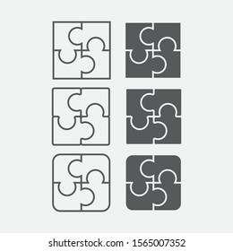 Puzzle icon. Plugins symbol. Isolated on gray. Symbol for use on web, mobile apps, and logo.