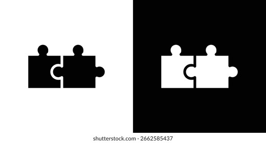 Puzzle icon set in black glyph style. silhouette collection vector illustration.