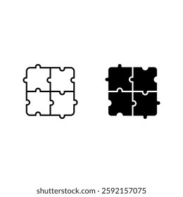 Puzzle icon set color editable