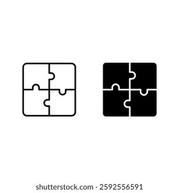 Puzzle icon set color editable