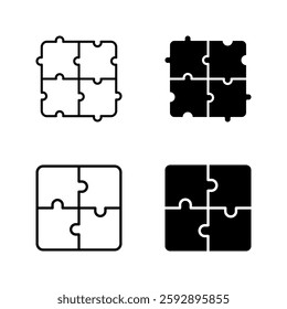 Puzzle icon set color editable