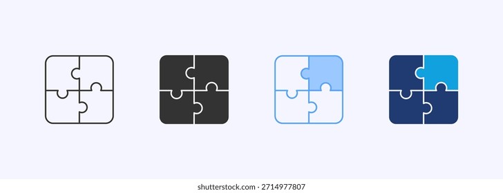 Puzzle-Symbol Set Multiple Style Collection-Element für Design