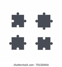 Puzzle Icon Set on white background vector illustration