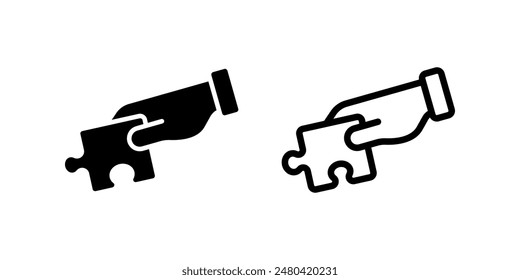 Conjunto de iconos de rompecabezas. signo de pieza de rompecabezas. ilustración plana de icono de Vector sobre fondo blanco