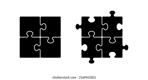 Puzzle icon set simple design