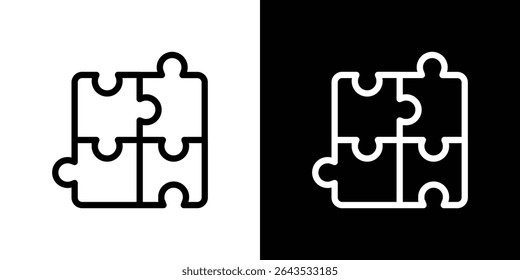 Puzzle icon set. solid illustration, pictogram isolated on white background