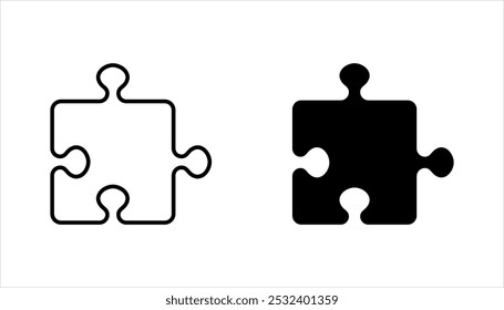 Conjunto de ícones do quebra- cabeça. Símbolo de trabalho em equipe, ícone de quebra-cabeça para site, ui, app. ilustração vetorial em fundo branco