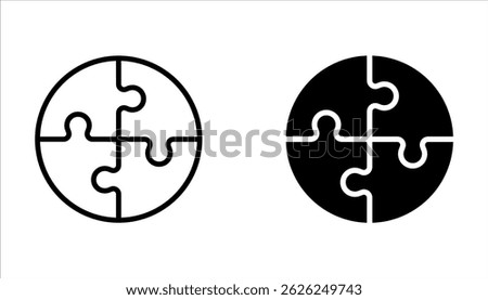 Puzzle icon set. Teamwork symbol, jigsaw puzzle icon for website, ui, app. vector illustration on white background