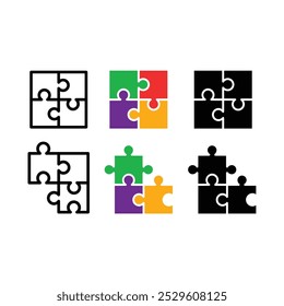 Ícone De Quebra-Cabeça Define Design De Vetor.