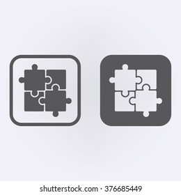 Puzzle icon set . Vector illustration