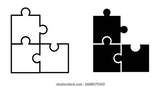 Puzzle Icon Set. Puzzle Vector Icon in line style design. Symbol of Puzzle. Vector illustration.