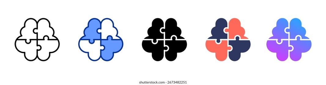 Puzzle icon sheet multiple style collection