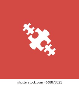 puzzle icon. sign design. red background