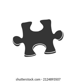 Puzzle Icon Silhouette Illustration. Jigsaw Piece Game Vector Graphic Pictogram Symbol Clip Art. Doodle Sketch Black Sign.