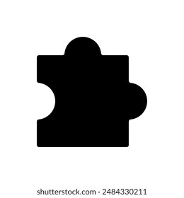 puzzle icon, silhouette vector isolated on white background. simple and modern design