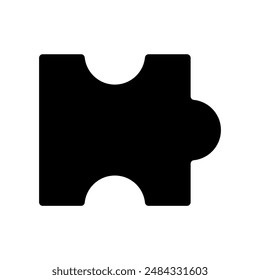 puzzle icon, silhouette vector isolated on white background. simple and modern design