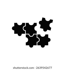 puzzle icon, simple flat style, vector illustration, symbol, design logo template pictogram, for ui or ux isolated on white for mobile app, editable