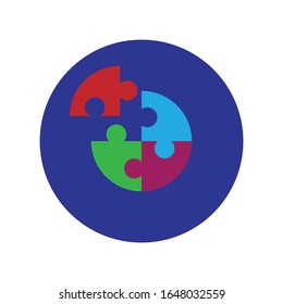 puzzle icon simple illustration vector clip art