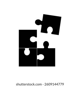 Puzzle icon. Simple illustration of puzzle vector icon for web design on isolated background .Vector illustration. EPS 10 .