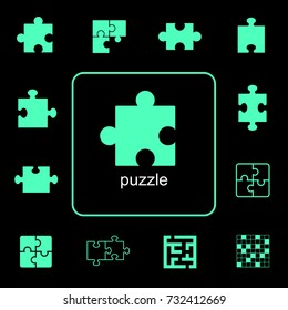 Puzzle icon with a simple line