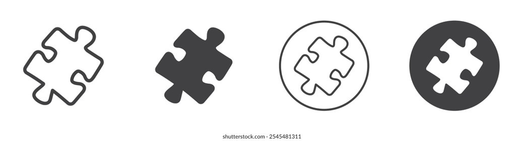 Icono de rompecabezas Logotipo de Vector de contorno simple