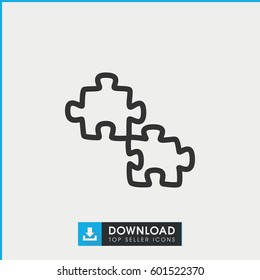 puzzle icon. simple outline puzzle vector icon. on white background.