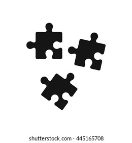 Puzzle icon in simple style isolated on white background